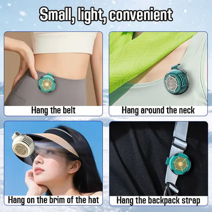 Mini Whirlwind Fan for Waist Clip Fan, 3 Speeds Hands-Free Neck Fan