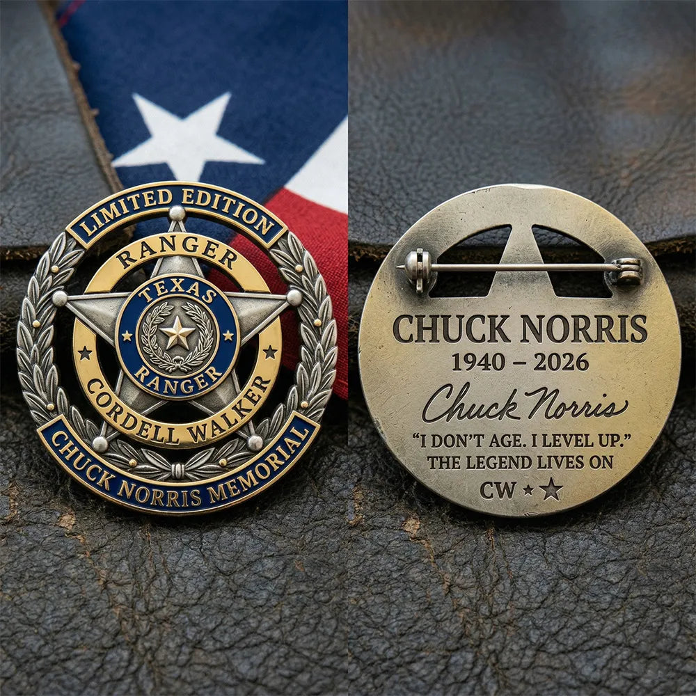 💥Chuck Norris Texas Ranger Cordell Walker Memorial Limited Edition Pin