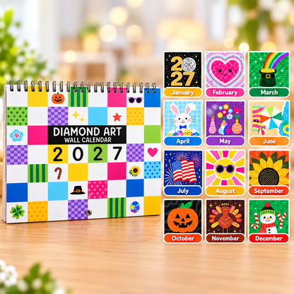 ⏳ Last Day 49% OFF – 💎 2027 Diamond Art Wall Calendar | 12 Monthly Designs ✨