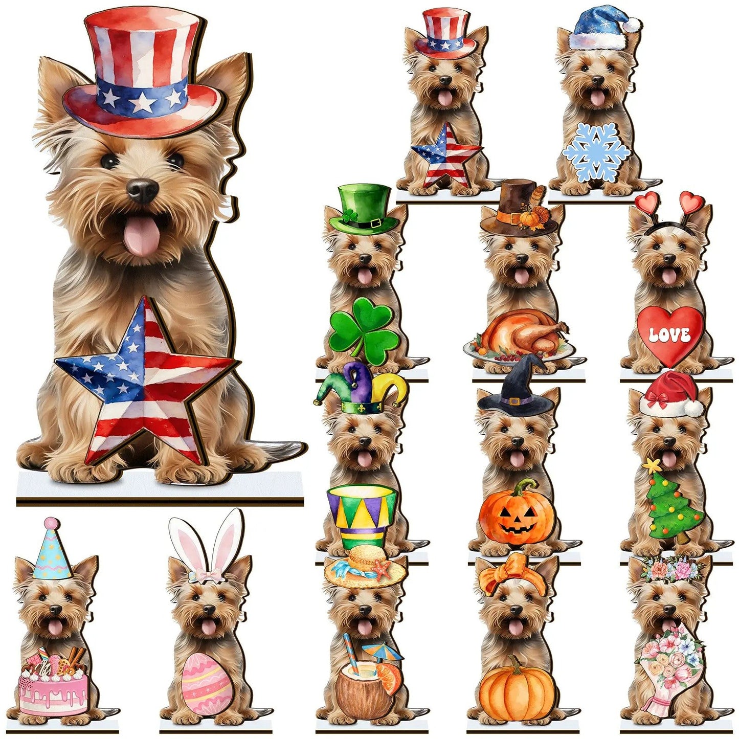 🔥Cute Cat/Dog/Golden Retriever Desk Standee – Removable Seasonal Decor