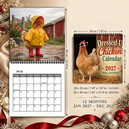 🐔 2027 Farm Chicken Calendar – 12 Months of Farmyard Charm & Feathered Fun