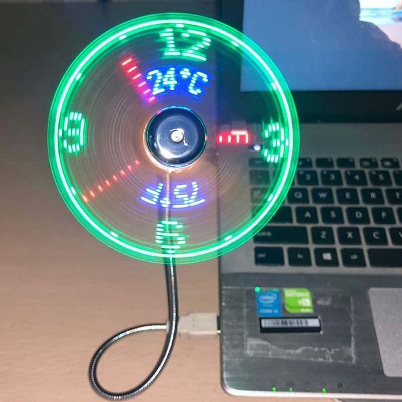 🔥2026 Hot Sale 48% OFF🔥USB Fan with LED Clock Lighting