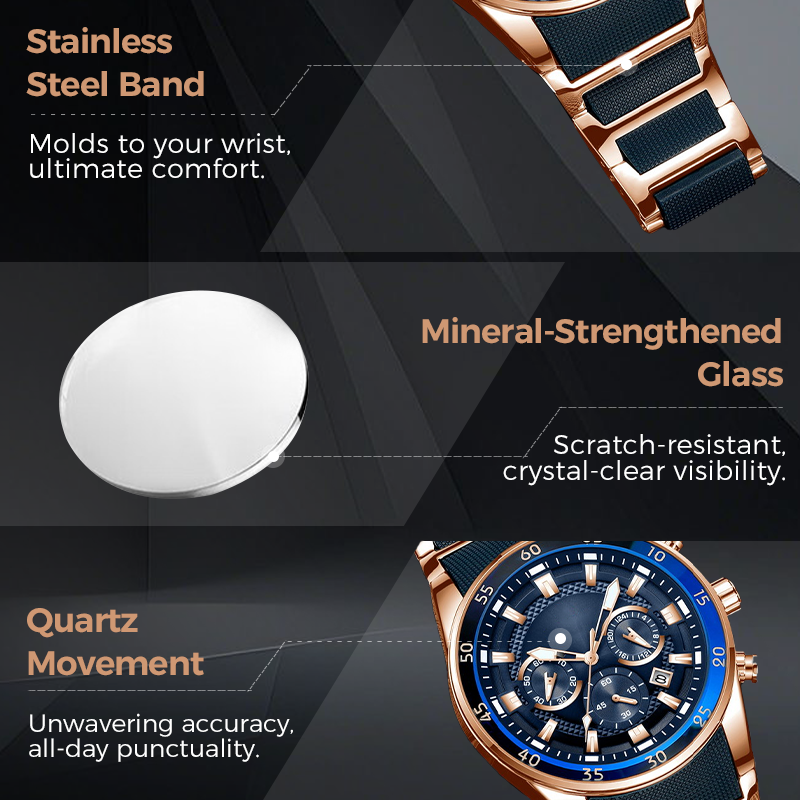 ⌚49% OFF NOW! ✨ Men's Waterproof Multifunctional Quartz Watch – Chronograph Design, Luminous Hands & Stainless Steel 🌊