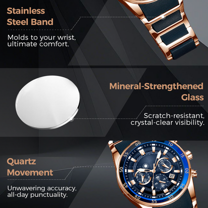 ⌚49% OFF NOW! ✨ Men's Waterproof Multifunctional Quartz Watch – Chronograph Design, Luminous Hands & Stainless Steel 🌊