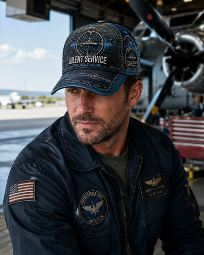 Silent Service The Blue Nose Submarine Veteran Baseball Cap