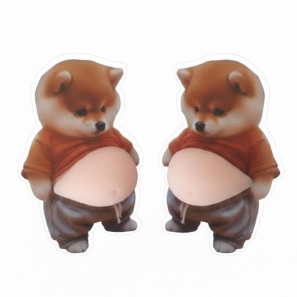 🔥(6PCS!!)3D Dog Belly Mochi Squishy Stickers, Stress Relief Fidget, Cute Squeeze Toys