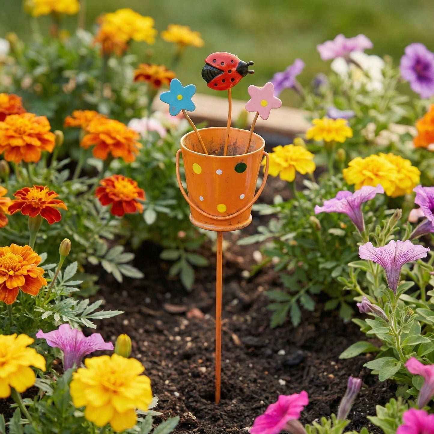 🪴Set of 3 Metal Flower Pot Garden Stakes