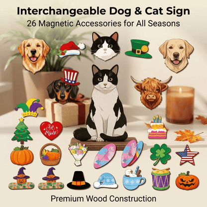 🔥Cute Cat/Dog/Golden Retriever Desk Standee – Removable Seasonal Decor
