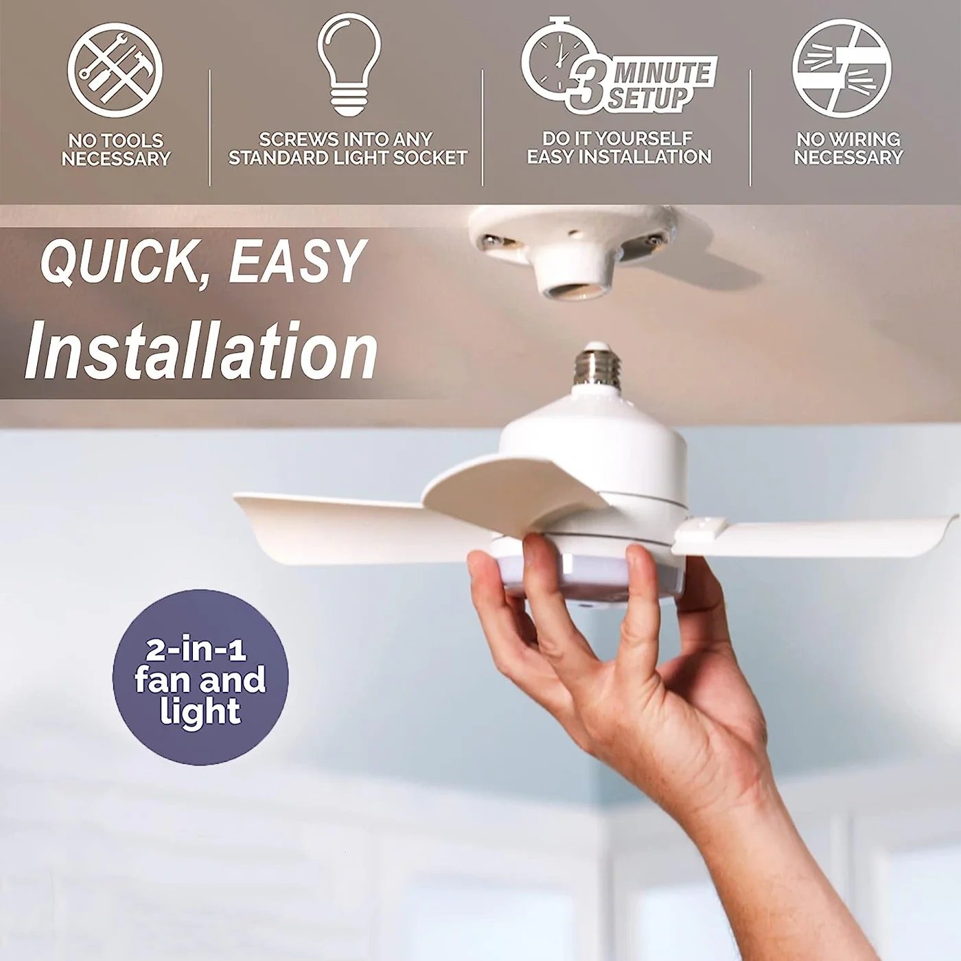 ⚡50K+ SOLD!🍃40W LED Ceiling Fan Light – 20.5” Ultra-Quiet 🎯  | For Bedroom 😴, Kitchen 👩‍🍳 & Garage 🛠️