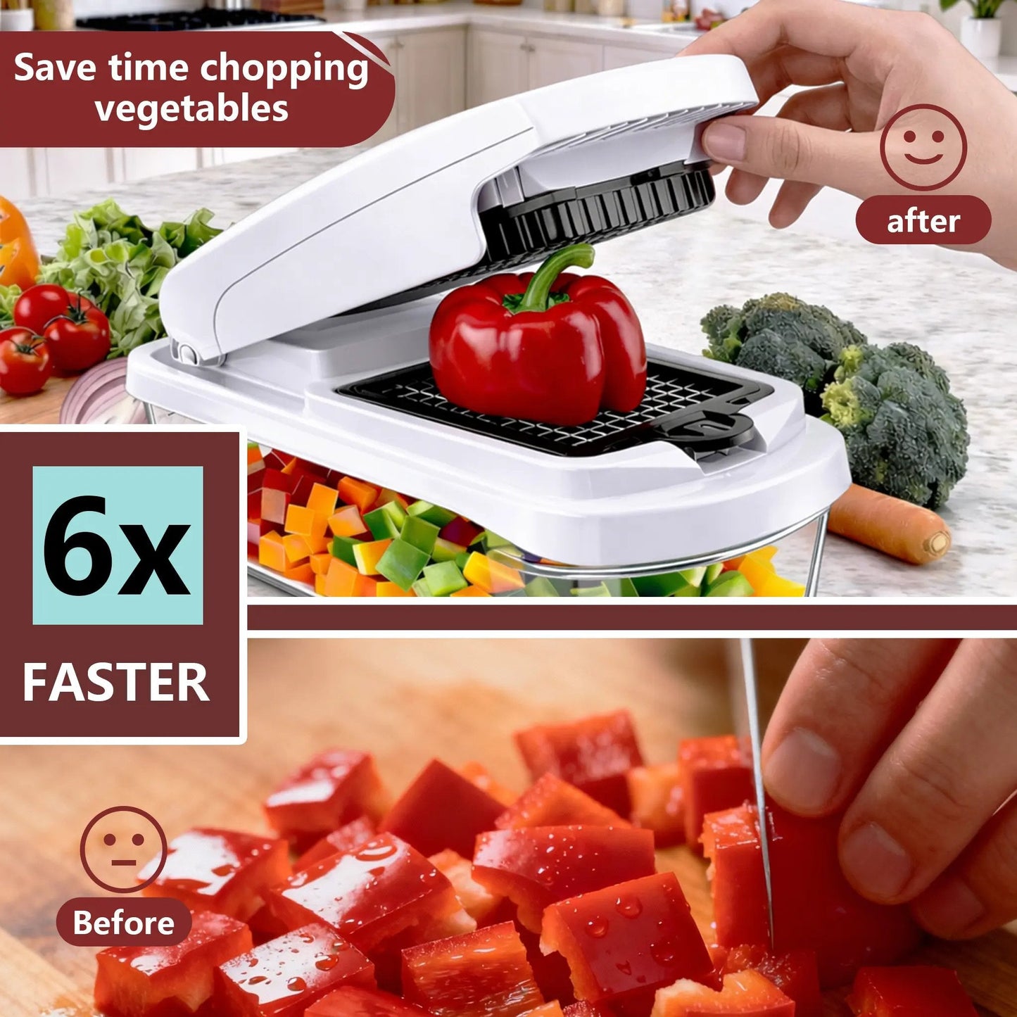 🤩Professional Vegetable Chopper, 15-in-1 Multifunctional Food Chopper