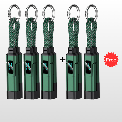 🔥🔌 4-in-1 Charging Cable with Digital Display & Keychain – Fast-Charging, Kink-Resistant & Compact