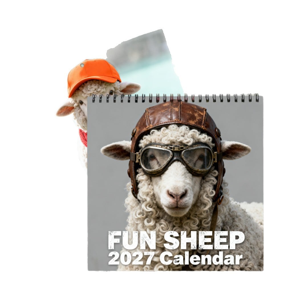 🐑 2027 Fun Sheep Calendar – 12 Months of Playful Sheep Portraits & Cheerful Farmyard Moments