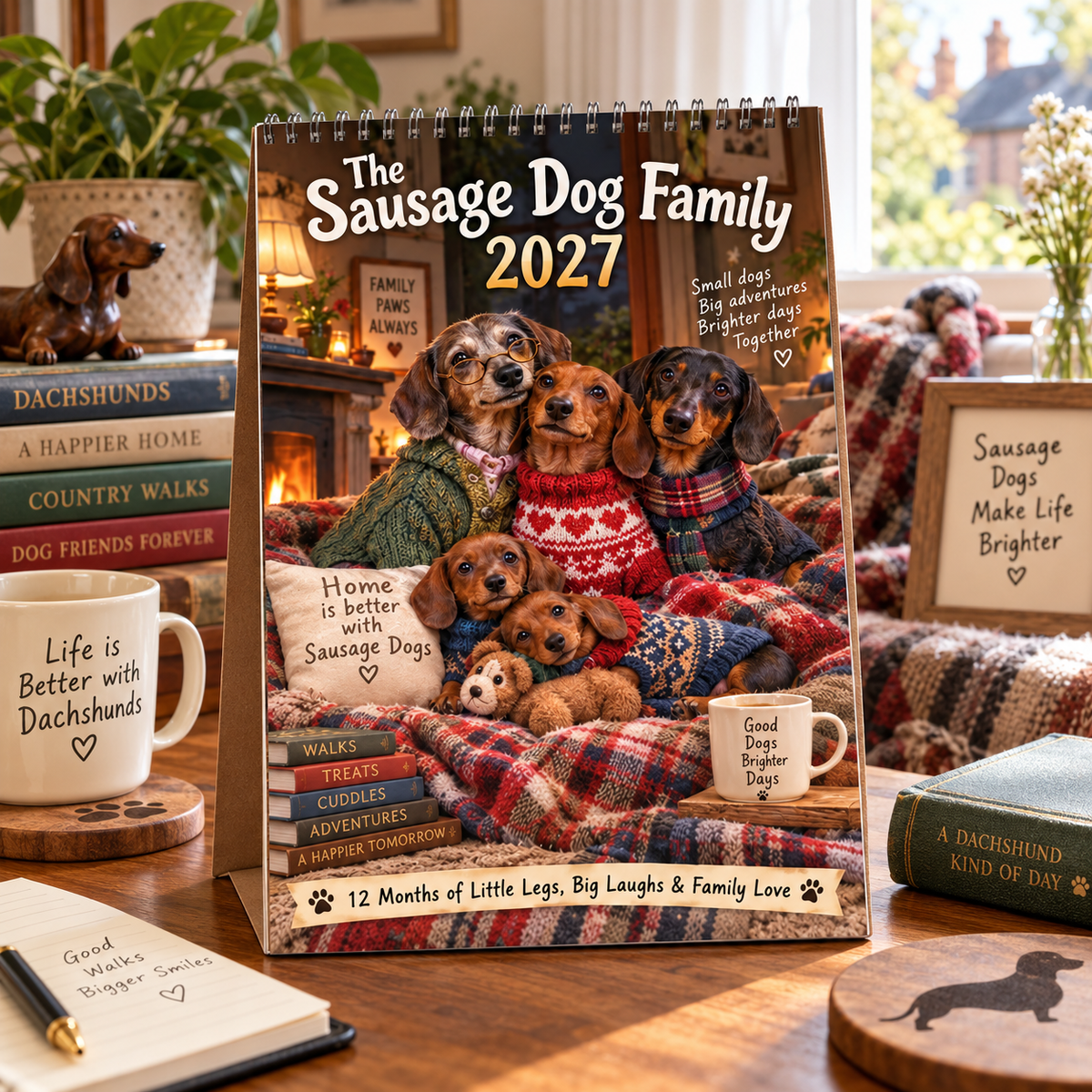 The Sausage Dog Family 2027 Desk Calendar – 12 Months Of Little Legs, Big Laughs & Family Love 🐾