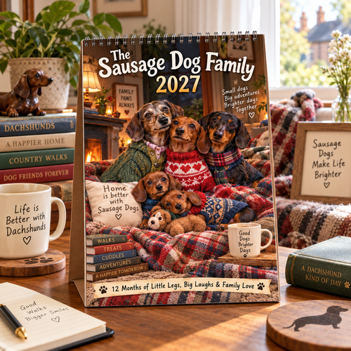 The Sausage Dog Family 2027 Desk Calendar – 12 Months Of Little Legs, Big Laughs & Family Love 🐾