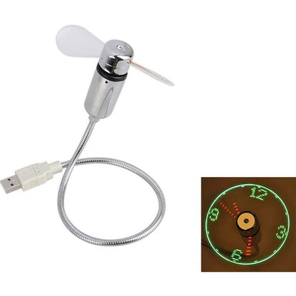 🔥2026 Hot Sale 48% OFF🔥USB Fan with LED Clock Lighting