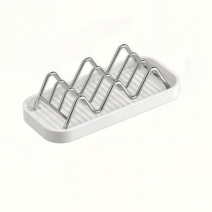 ✨Wavy stainless steel soap dish, suitable for holding soap and sponges💧
