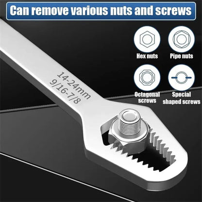🔧(2 PCS)Double-Ended Torx Wrench, Universal Automotive Torx Wrench 8-24mm Self-Tightening🔧