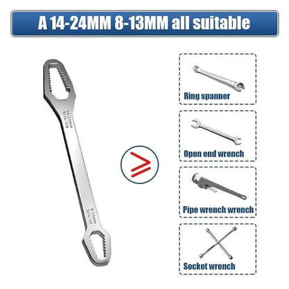🔧(2 PCS)Double-Ended Torx Wrench, Universal Automotive Torx Wrench 8-24mm Self-Tightening🔧