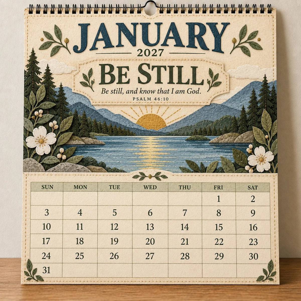 ✝️ 2027 Psalms Wall Calendar | Monthly Scripture & Christian Artwork