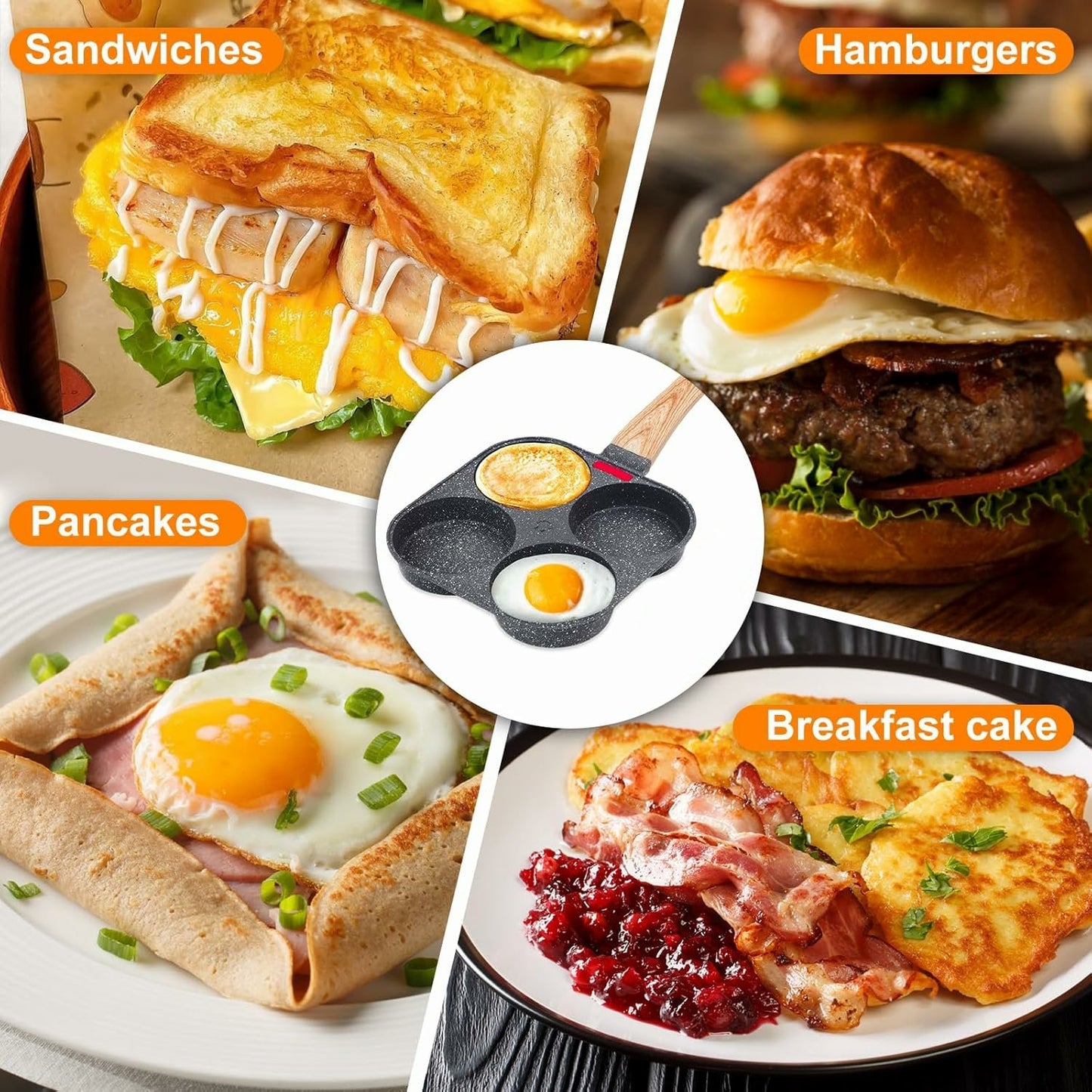 🏆Hot Sale⚡🔥🍳4 Egg Frying Pan