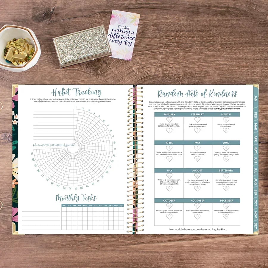 2026 Hard Cover Planner, 8.5" x 11", Blooming Wildly