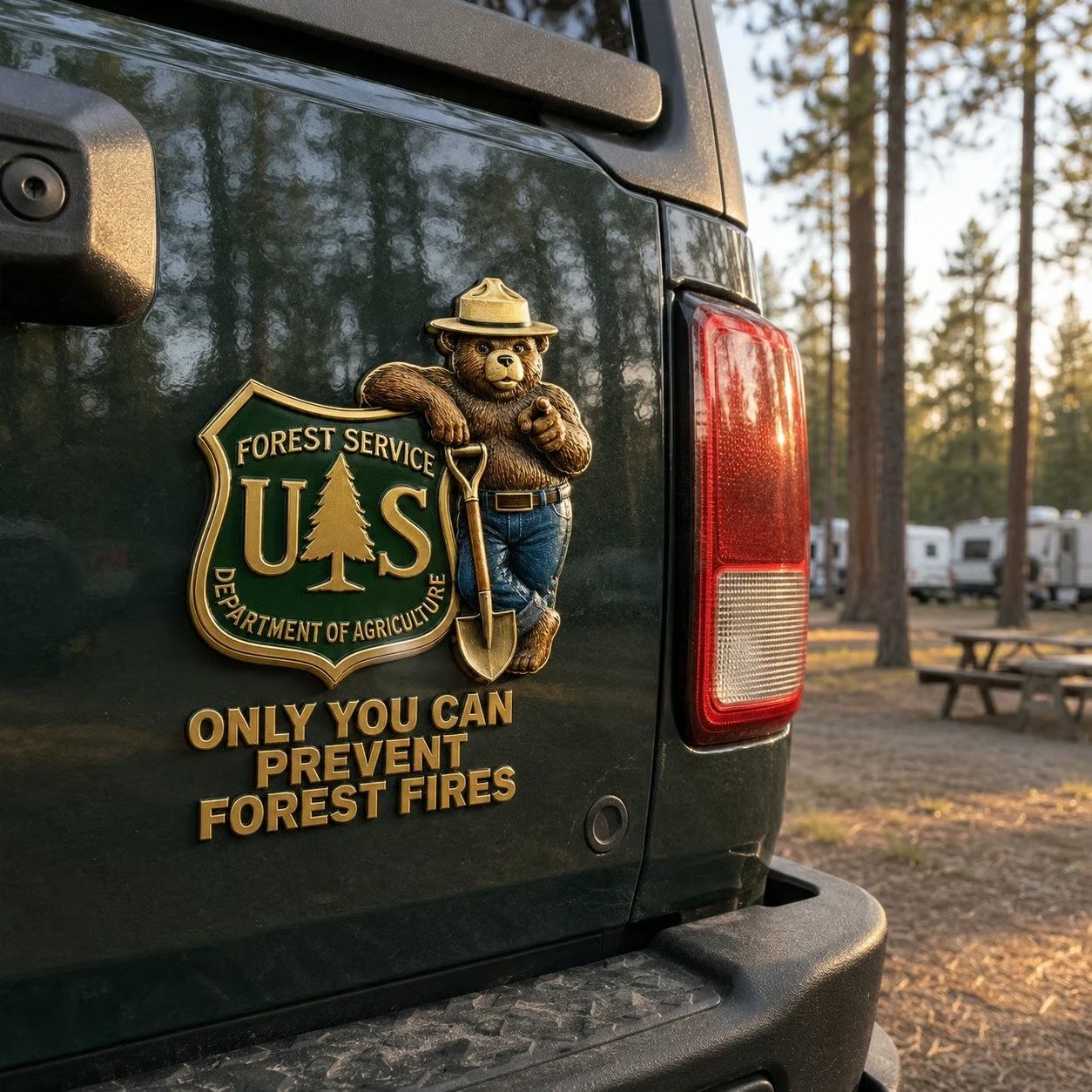 Last Day Promo: 49% OFF - 🐻Only You Can Prevent Wildfires Car Emblem Metal Badge🌲