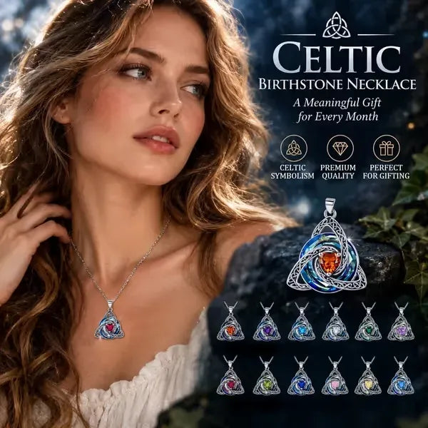 🔥last Day 48% Off - ✝️birthstone Celtic Trinity Knot Necklace ✨