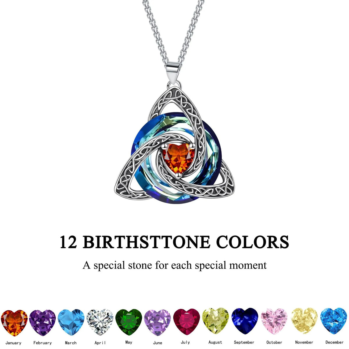 🔥last Day 48% Off - ✝️birthstone Celtic Trinity Knot Necklace ✨