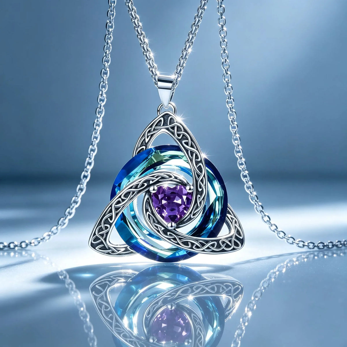 🔥last Day 48% Off - ✝️birthstone Celtic Trinity Knot Necklace ✨
