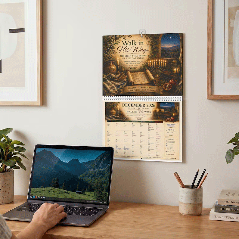 📅Biblical Hebrew Calendar 5787 | 2026-2027 Appointed Times Wall Calendar | Feast Days, Hebrew Dates and Shabbat