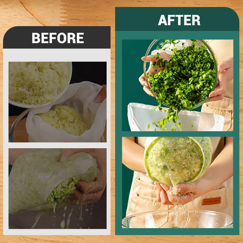 🥬48% OFF NOW! No-Mess Fine Mesh Nylon Strain Bag – Reusable Food Filter Bag for Squeezing Vegetable Water, Straining Juice, Nut Milk & Dumpling Filling, Drawstring Food Strainer Bag for Kitchen