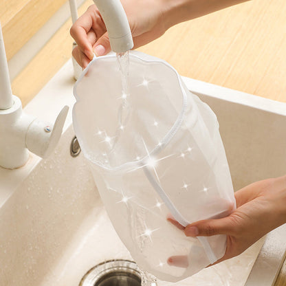🥬48% OFF NOW! No-Mess Fine Mesh Nylon Strain Bag – Reusable Food Filter Bag for Squeezing Vegetable Water, Straining Juice, Nut Milk & Dumpling Filling, Drawstring Food Strainer Bag for Kitchen