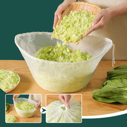 🥬48% OFF NOW! No-Mess Fine Mesh Nylon Strain Bag – Reusable Food Filter Bag for Squeezing Vegetable Water, Straining Juice, Nut Milk & Dumpling Filling, Drawstring Food Strainer Bag for Kitchen