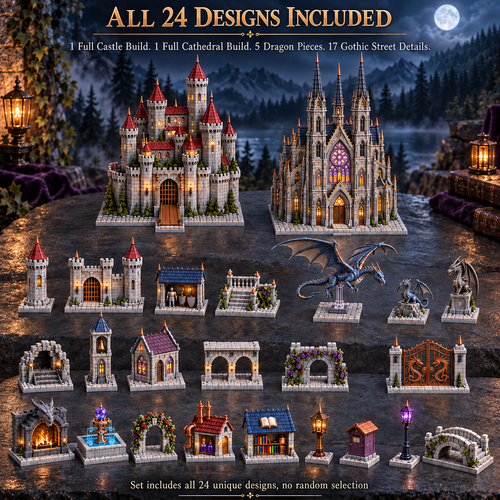 🧙24-day Medieval Magic Dragon Castle Cathedral Advent Calendar