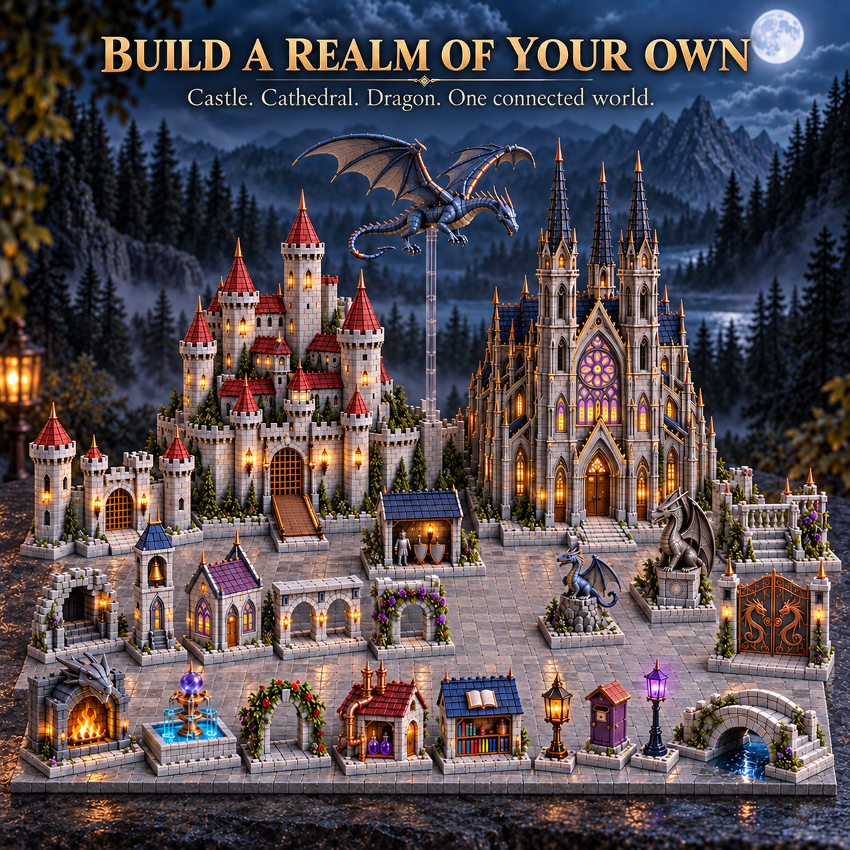 🧙24-day Medieval Magic Dragon Castle Cathedral Advent Calendar