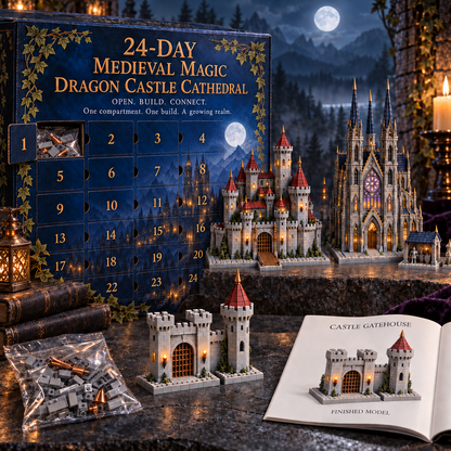 🧙24-day Medieval Magic Dragon Castle Cathedral Advent Calendar