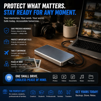 🔥 LAST DAY 48% OFF-Portable External SSD – Protect Your Photos, Videos & Important Files