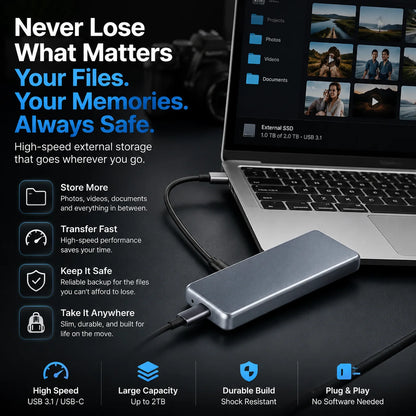 🔥 LAST DAY 48% OFF-Portable External SSD – Protect Your Photos, Videos & Important Files
