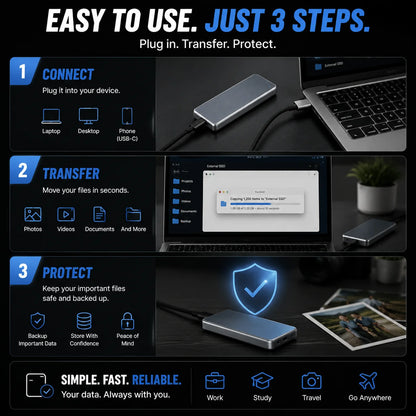 🔥 LAST DAY 48% OFF-Portable External SSD – Protect Your Photos, Videos & Important Files