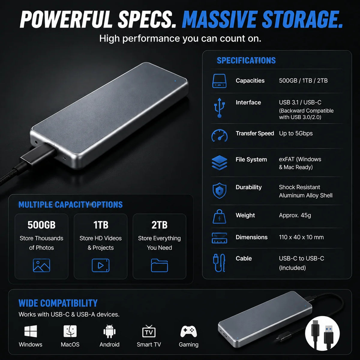 🔥 LAST DAY 48% OFF-Portable External SSD – Protect Your Photos, Videos & Important Files