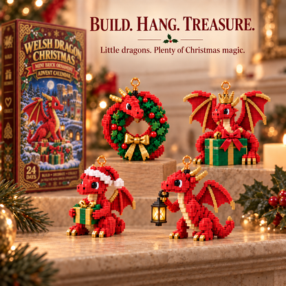 ✨ Christmas Kickoff 49% Off - 2026 Days Of Welsh Dragon Christmas Blind Box - 24-day Festive Countdown, Welsh Dragon Themed Collectible Miniatures Blind Box - Gift For Dragon Lovers