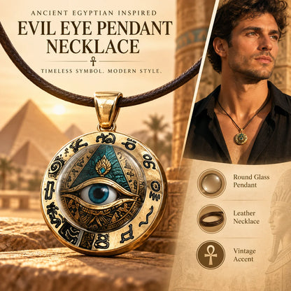 🔱Egyptian Eye Round Glass Pendant Necklace