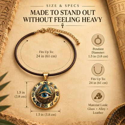 🔱Egyptian Eye Round Glass Pendant Necklace