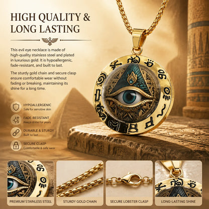 🔱Egyptian Eye Round Glass Pendant Necklace