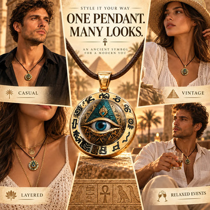 🔱Egyptian Eye Round Glass Pendant Necklace