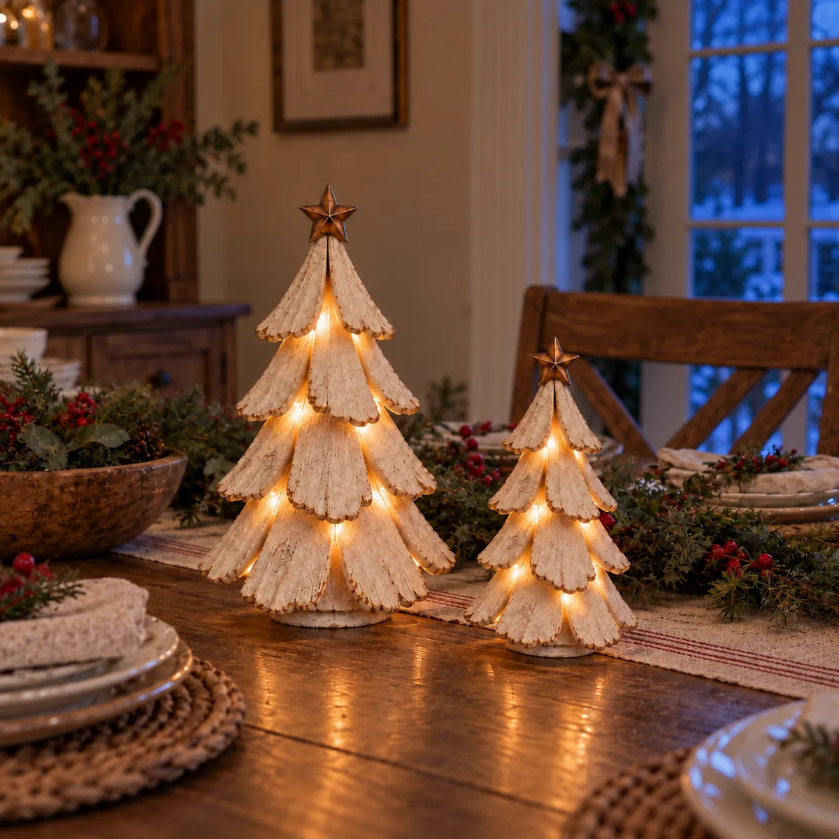 🎄✨Vintage Lighted Christmas Tree Figurine