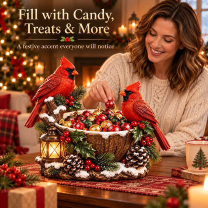 ⭐🎄 49% OFF | Lighted Cardinal Treat Bowl – A Cozy Christmas Centerpiece for Home