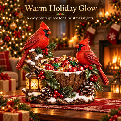 ⭐🎄 49% OFF | Lighted Cardinal Treat Bowl – A Cozy Christmas Centerpiece for Home