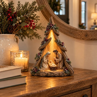 ⏰ Last Day 48% Off - Old-world Lighted Nativity Trees