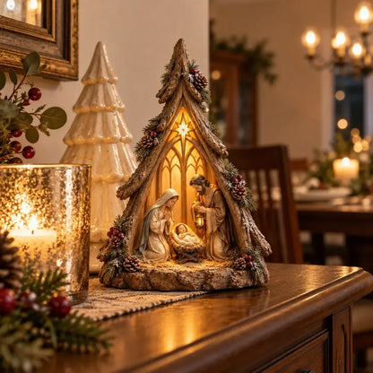 ⏰ Last Day 48% Off - Old-world Lighted Nativity Trees